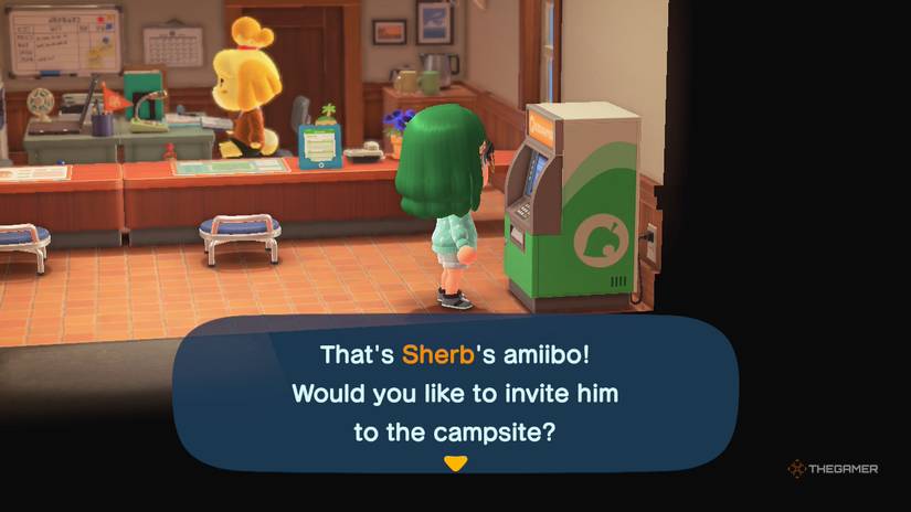 Invititing Sherb to your island via Amiibo in Animal Crossing New Horizons.