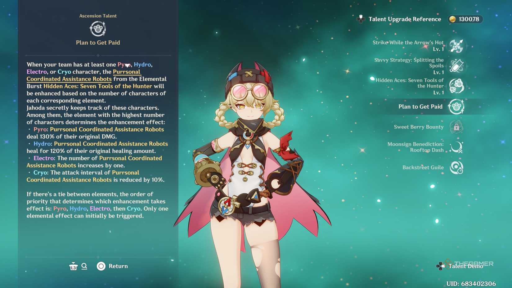 Jahoda's talent from her first ascension phase in Genshin Impact.