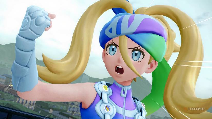 Korrina holding up her fist in Pokemon Legends_ Z-A.