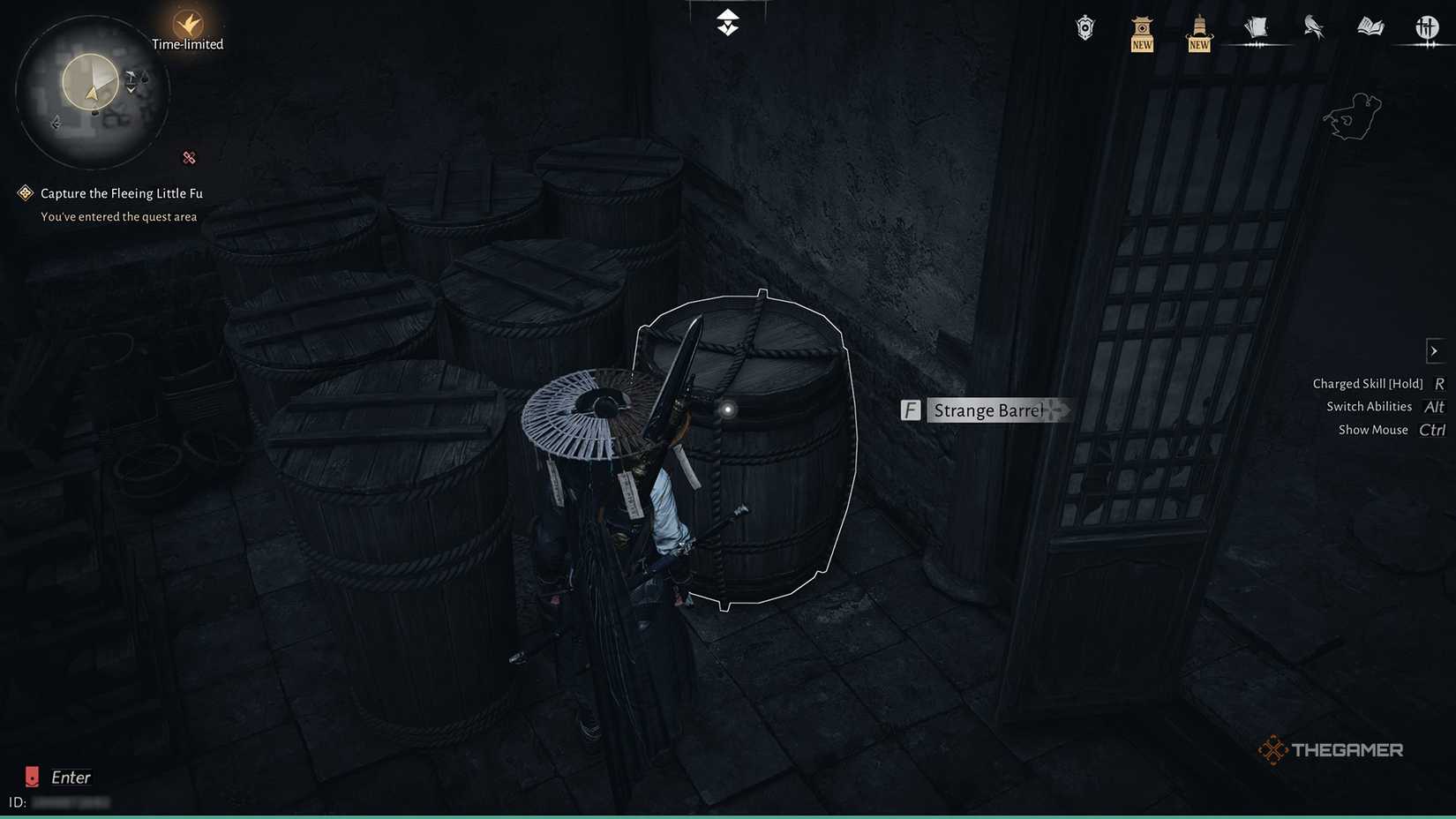 The barrel hiding Little Fu in Where Winds Meet.