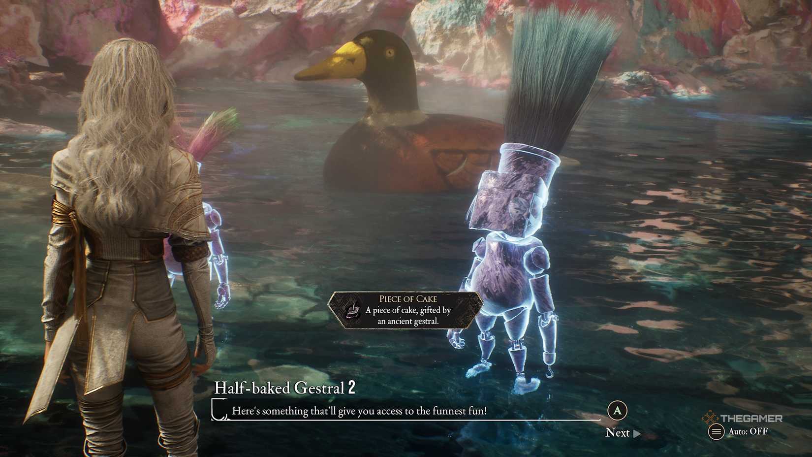 Little Gestral giving you a piece of cake in Clair Obscur Expedition 33.