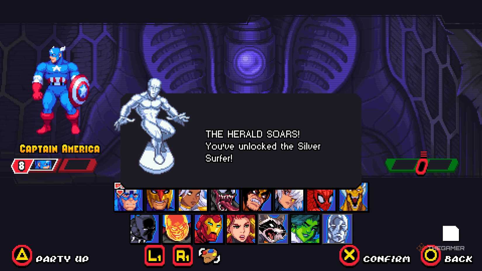 Silver Surfer being unlocked in Marvel Cosmic Invasion.