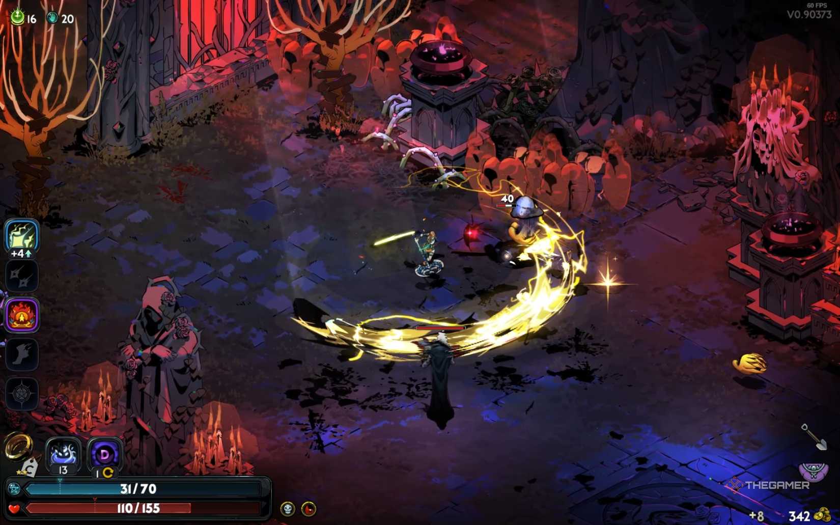 Melinoe doing AoE attach on Phantom boss in Hades 2