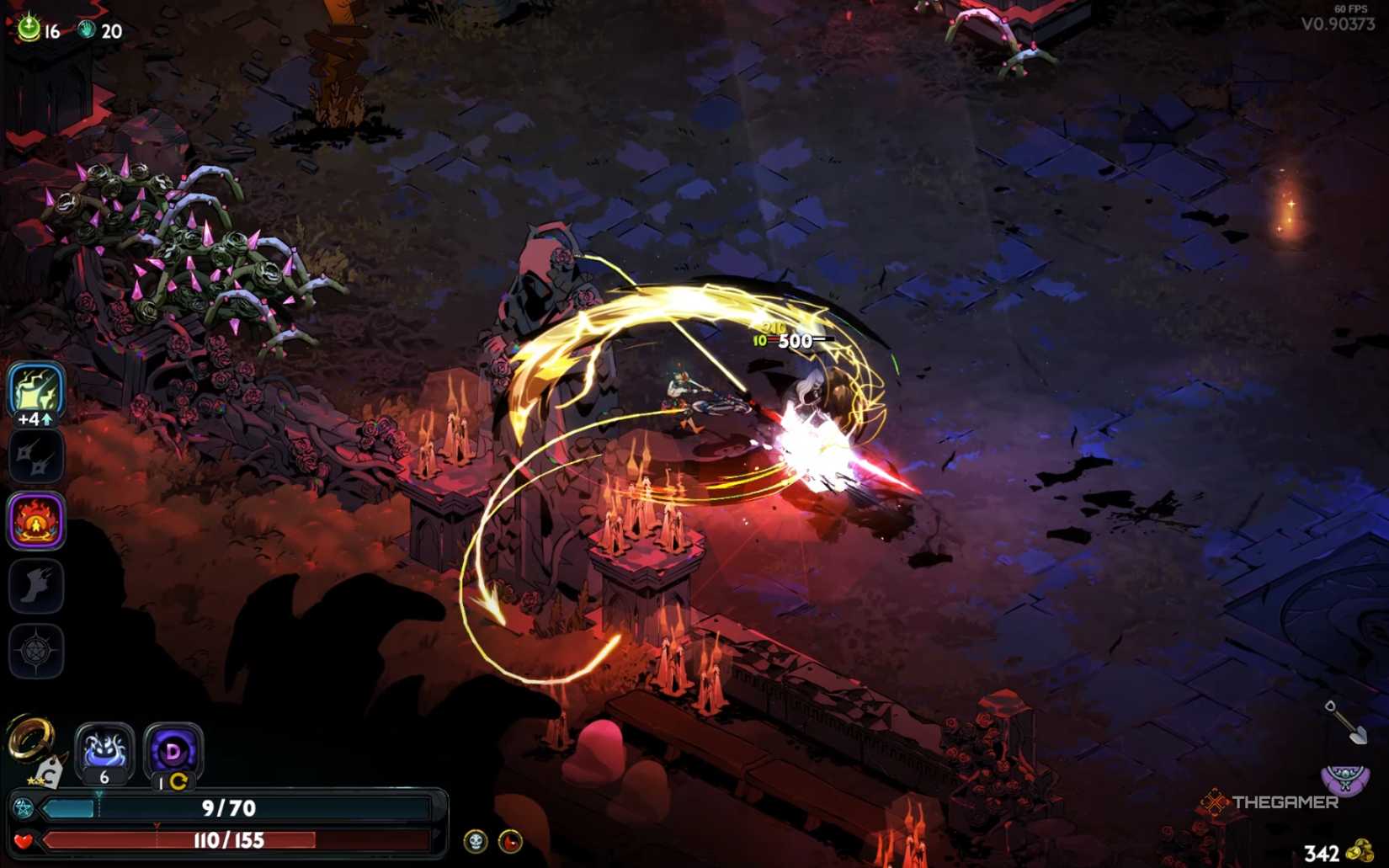 Melinoe doing whirlwind attack on Phantom in Hades 2