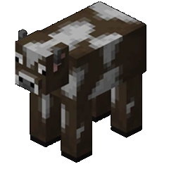 Minecraft Cow portrait.