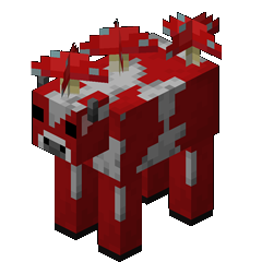 Minecraft Mooshroom portrait.
