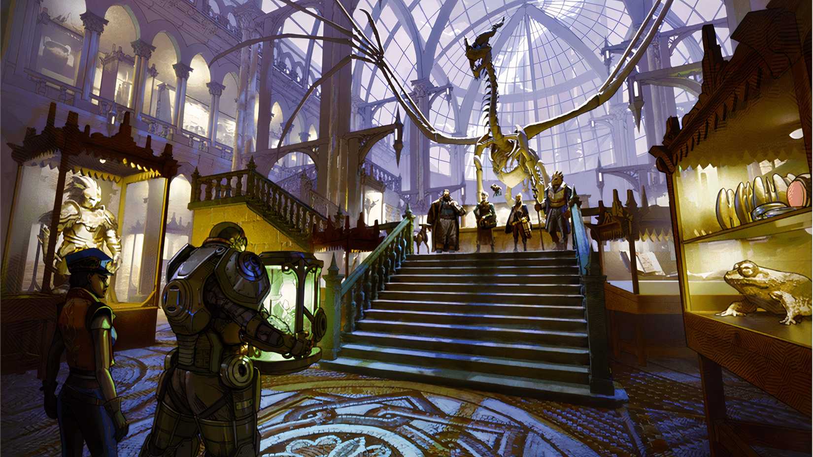 A bastion interior with artificers in DND.