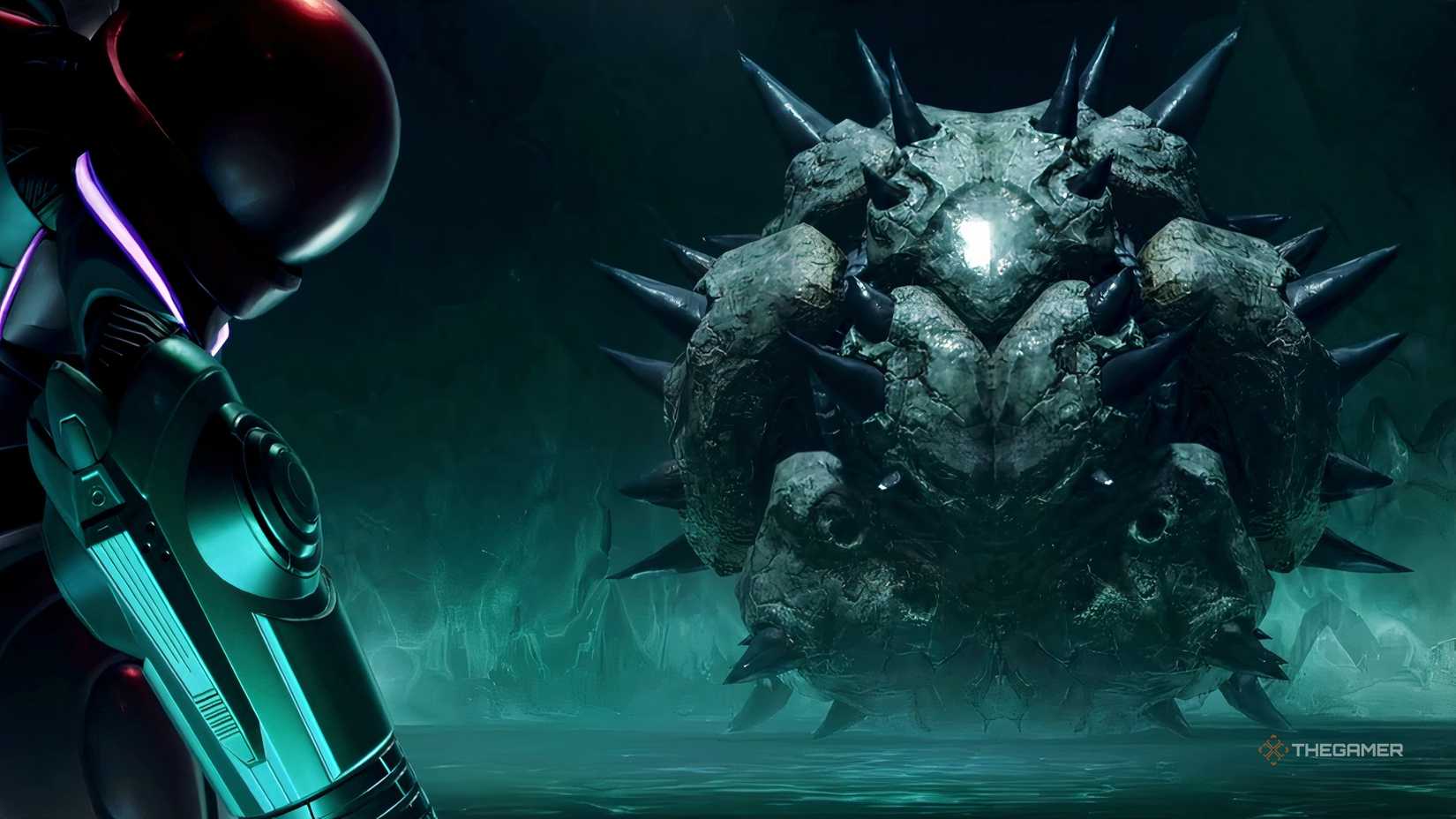 Samus encounters Keratos for the first time in Metroid Prime 4: Beyond.