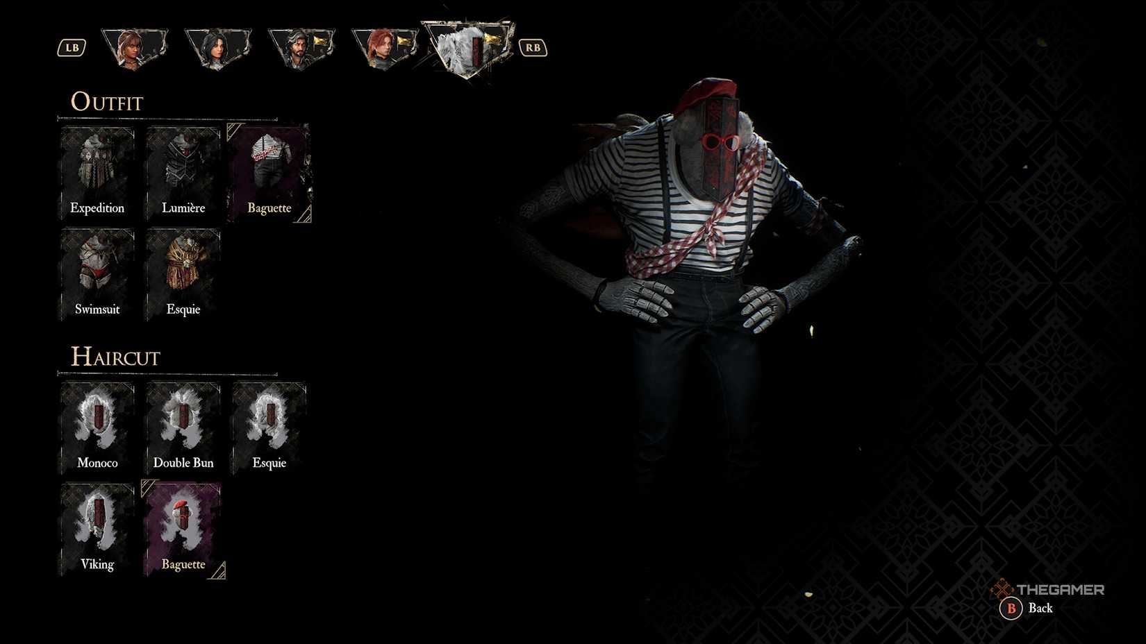 Monoco wearing thhe baguette outfit and haircut in Clair Obscur Expedition 33.