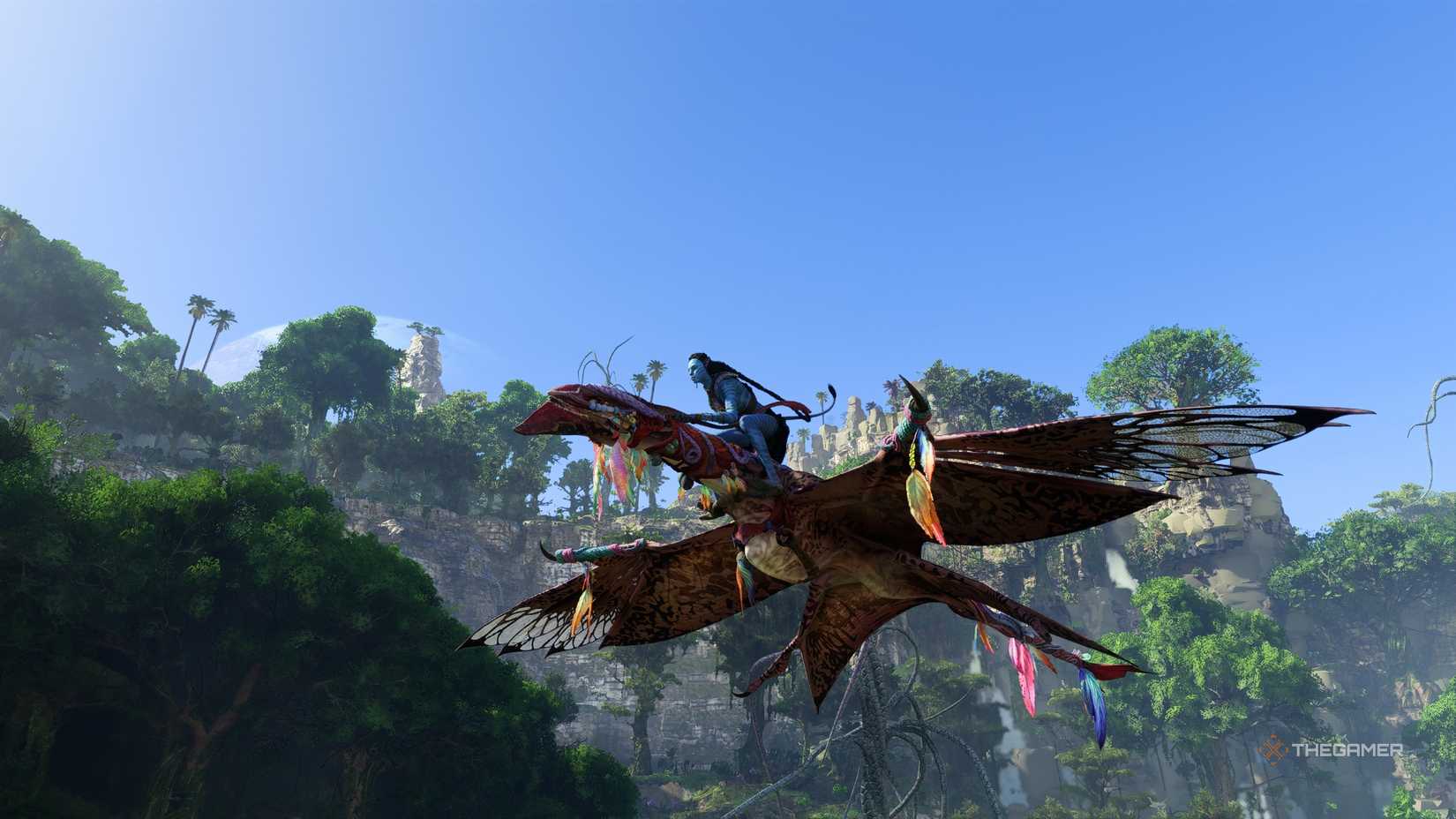 Na'vi flying on an ikran Avatar Frontiers of Pandora