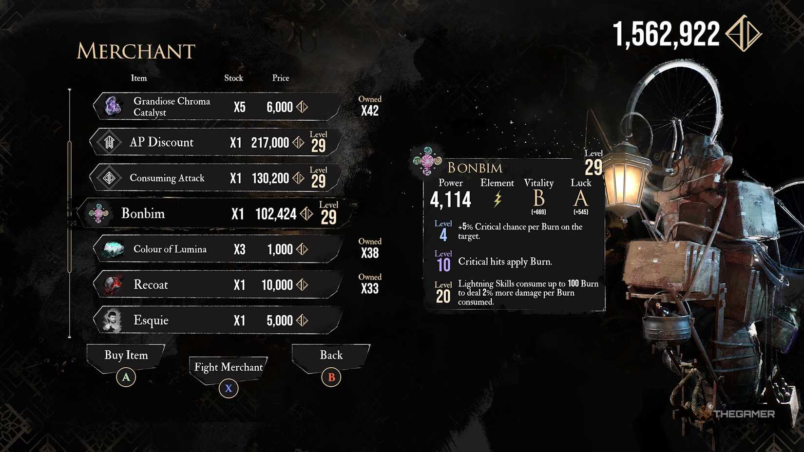 Najabla merchant's store in Clair Obscur Expedition 33.