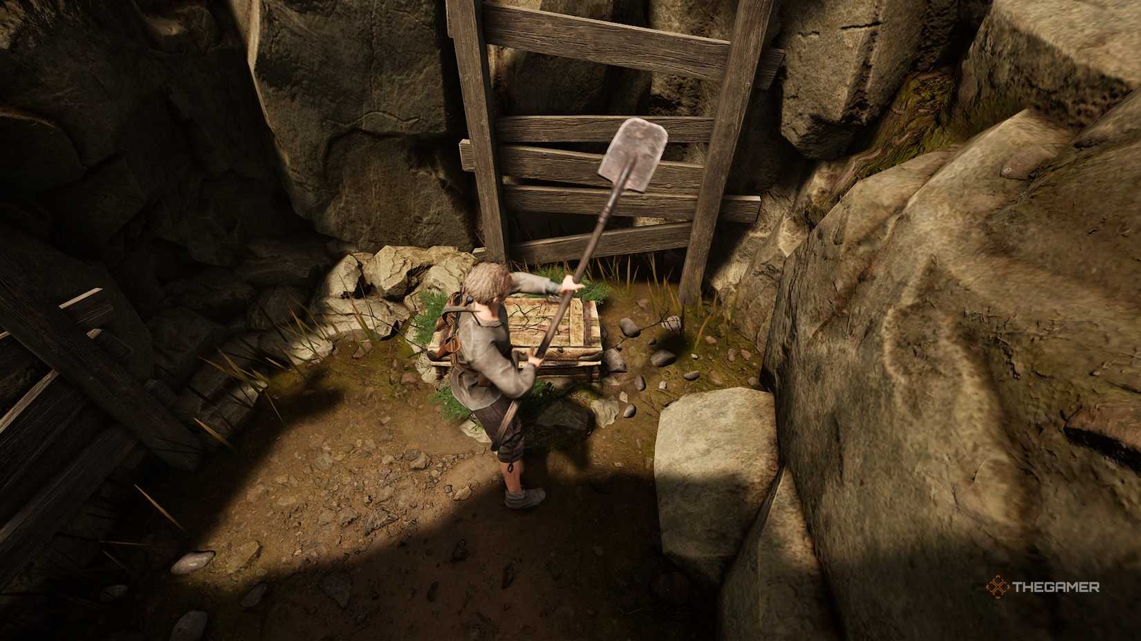 Of Ash and Steel Chest in ruins near woodcutters.