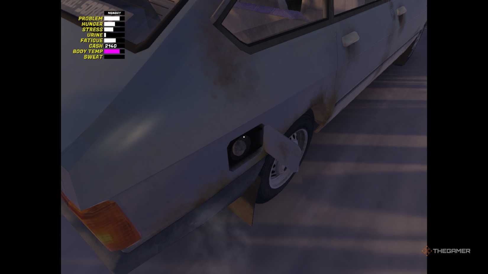 Open fuel cap in My Winter Car.