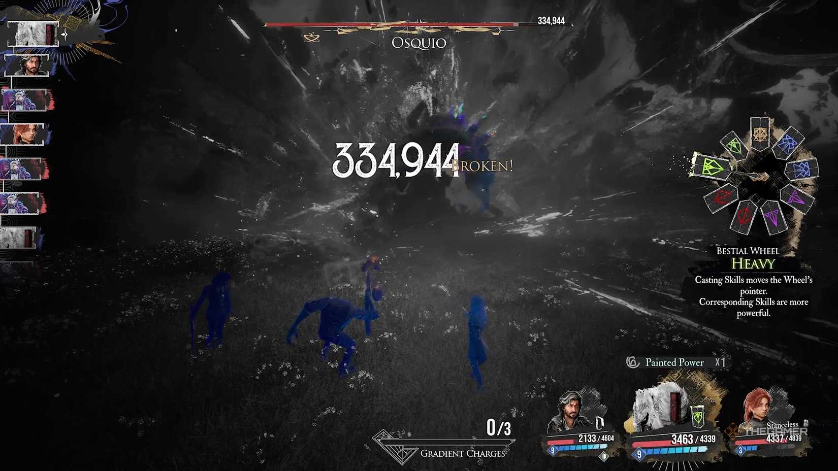 Performing a Gradient attack on Osquio in Clair Obscur Expedition 33.