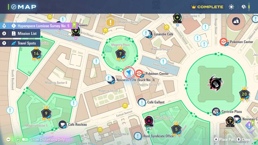 Sasse On the map in Pokemon Legends: Z-A.