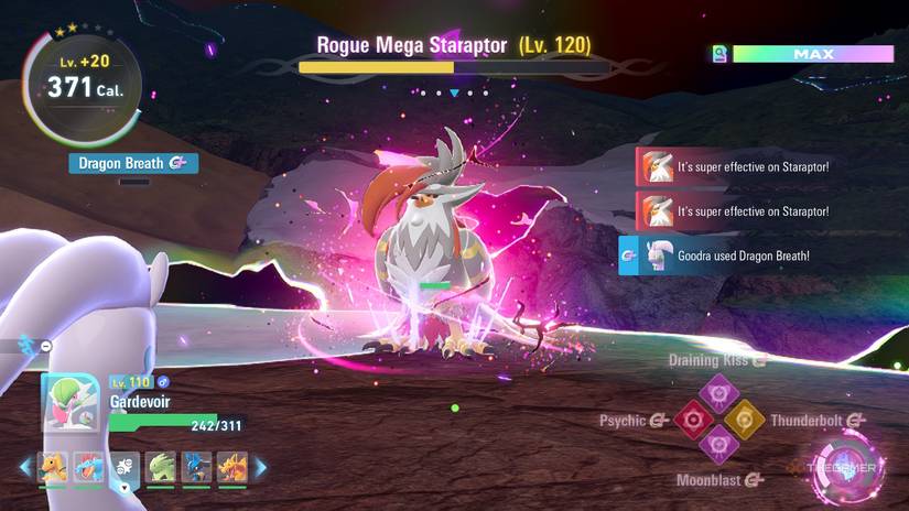 The Mega Staraptor Fight in Pokemon Legends: Z-A's Mega Dimension DLC.