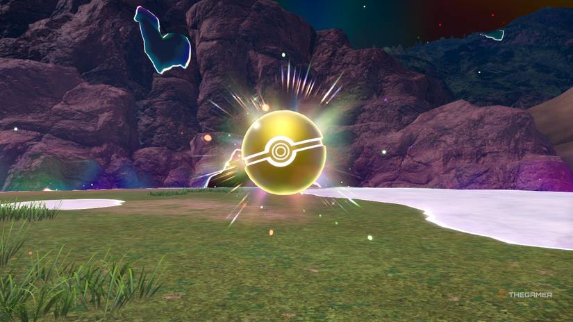 A Gold Poke Ball in Pokemon Legends: Z-A's Mega Dimension DLC.