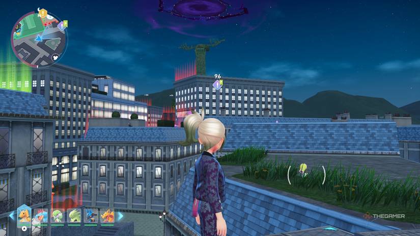 Navigating the Rooftops in Pokemon Legends: Z-A's Mega Dimension DLC.