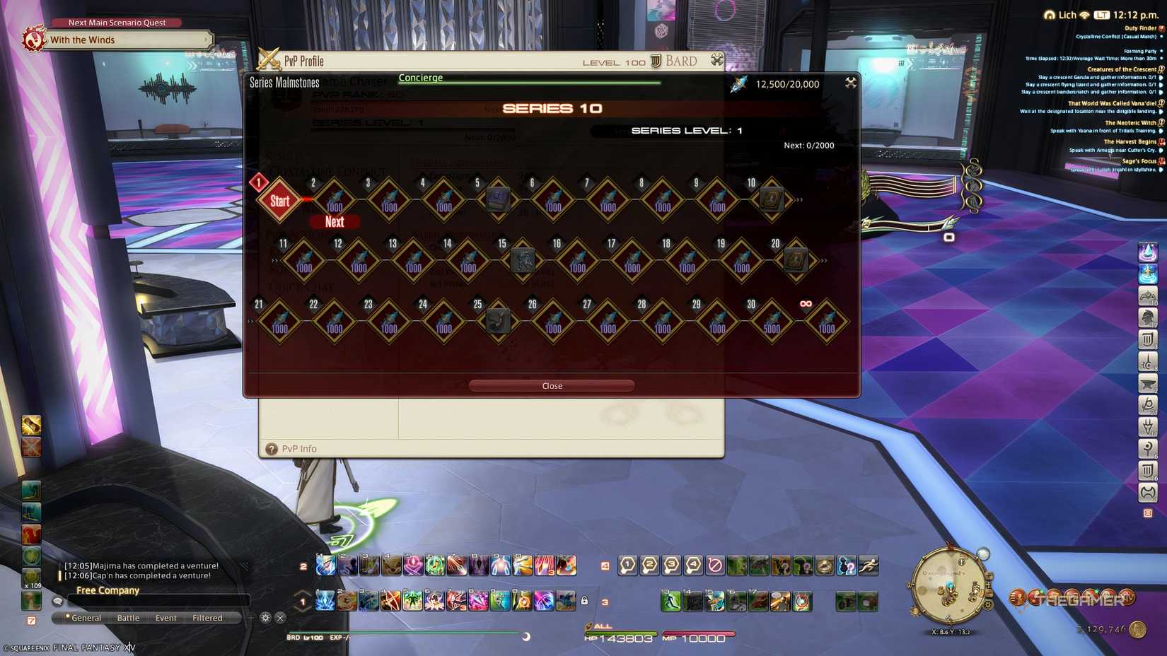 PvP series 10 rewards in Final Fantasy 14.