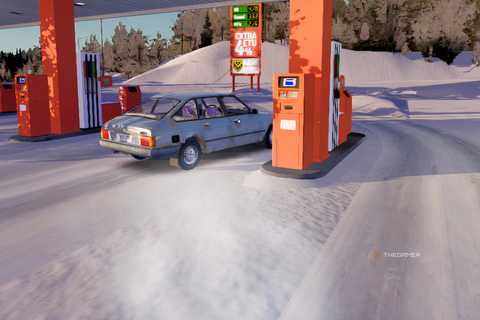 Refueling the car in My Winter Car.