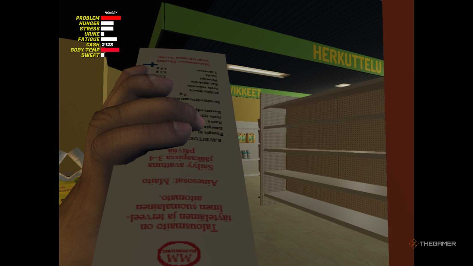 Drinking milk in My Winter Car PSK store. 