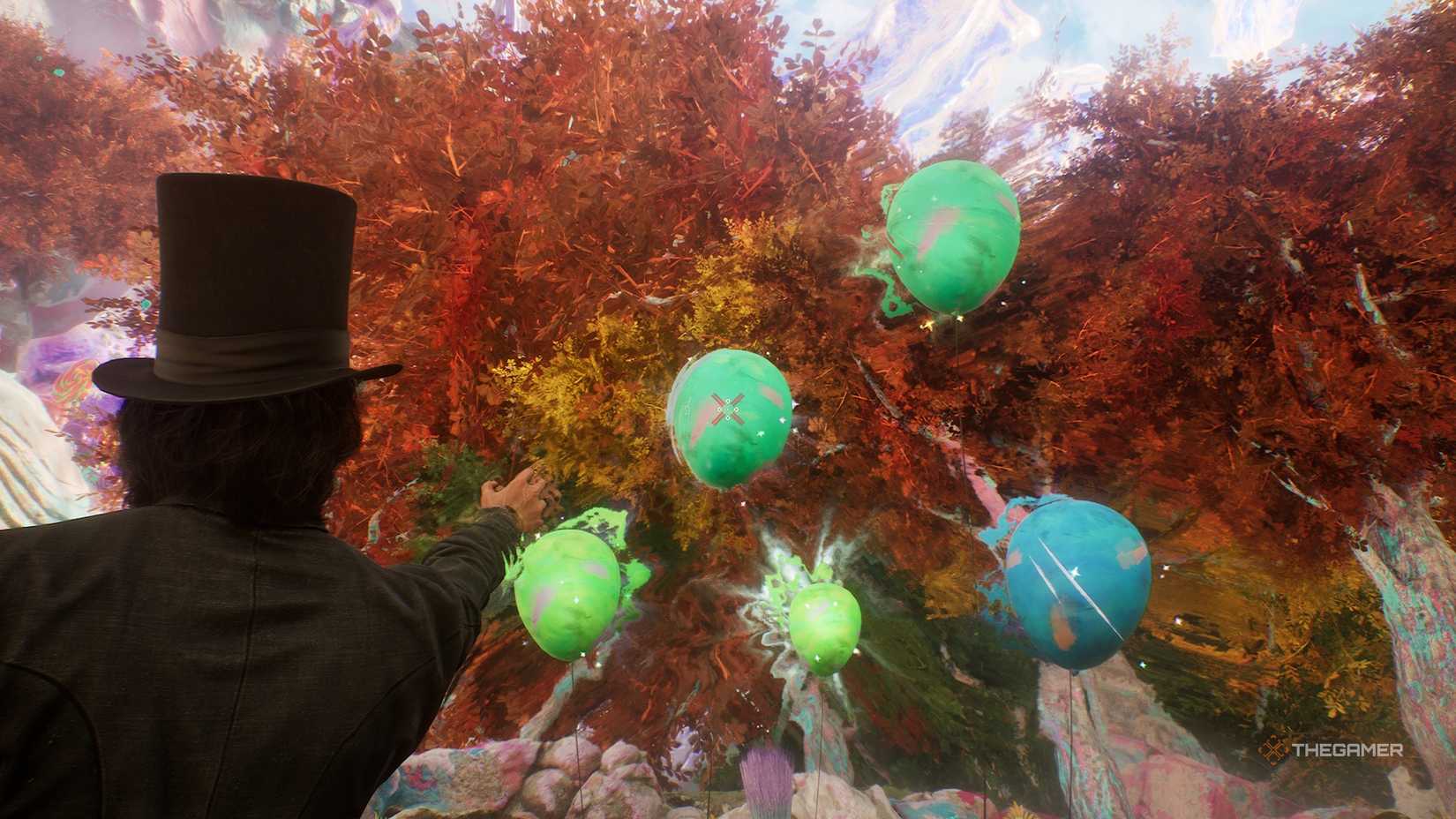 Shooting Romanifo's balloons in Clair Obscur Expedition 33.