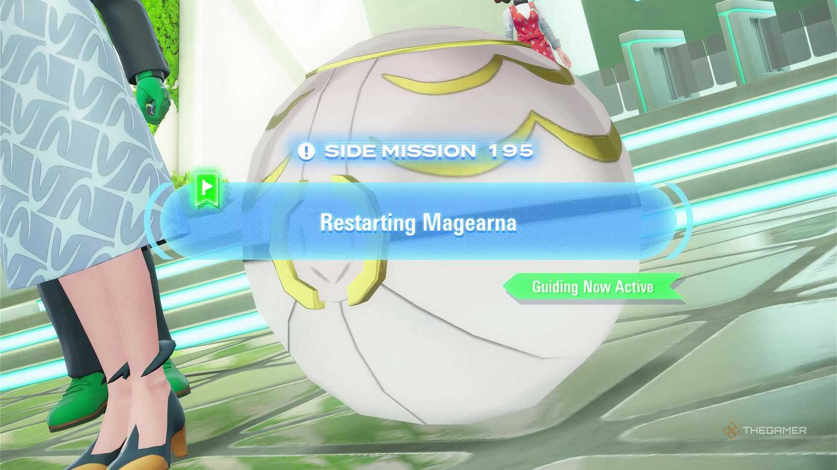 Starting the 'Restarting Magearna' side mission in Pokemon Legends: Z-A's Mega Dimension DLC.