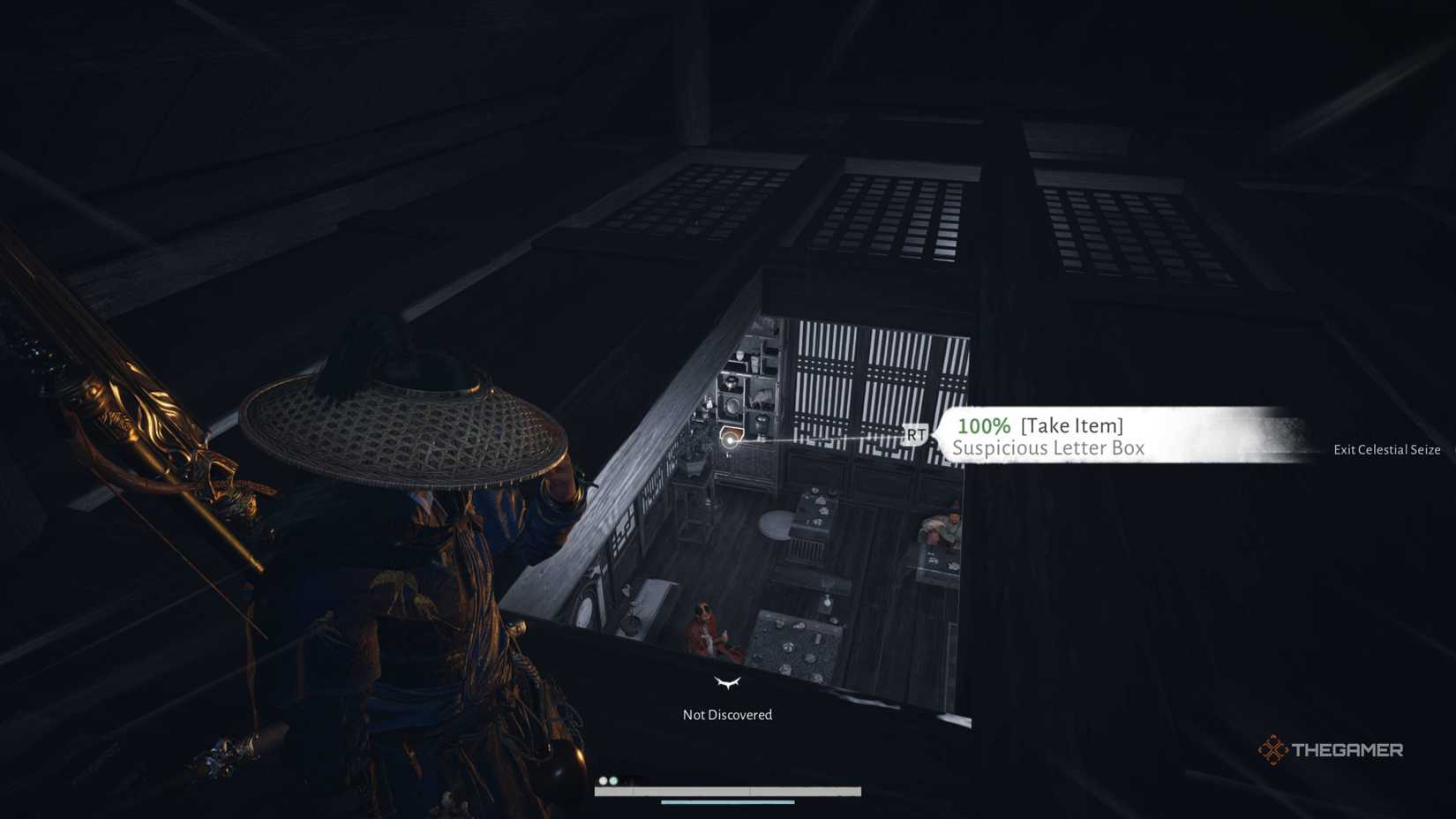 Stealing a suspicious letter box item in where winds meet.