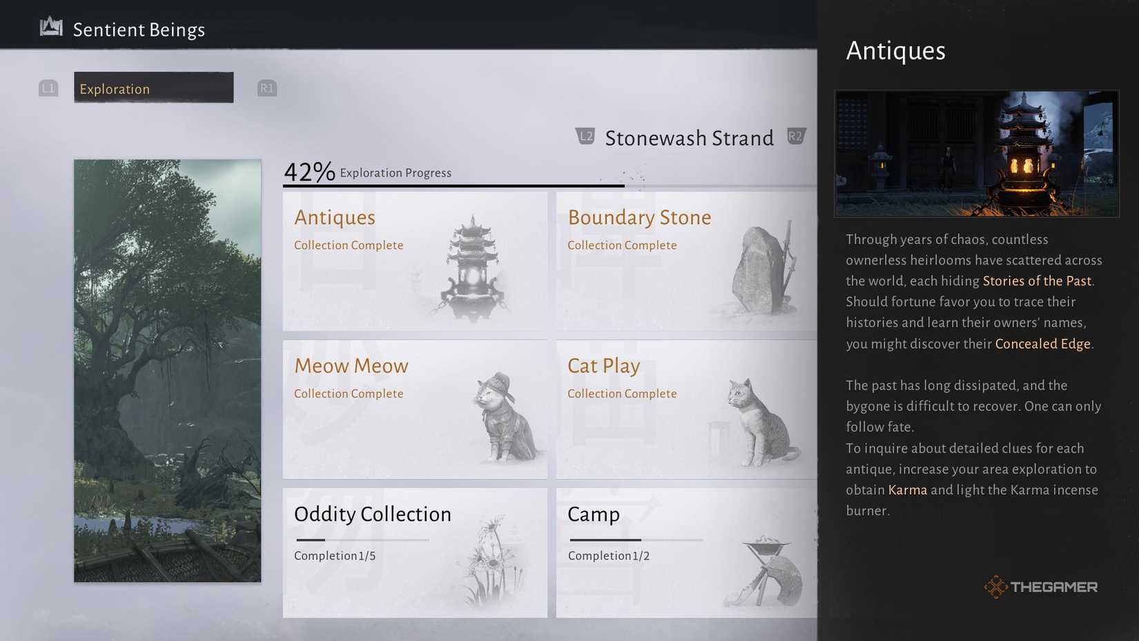 The antique menu in Where Winds Meet.