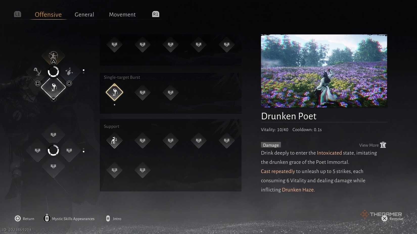 The Drunken Poet skill after being unlocked in Where Winds Meet.