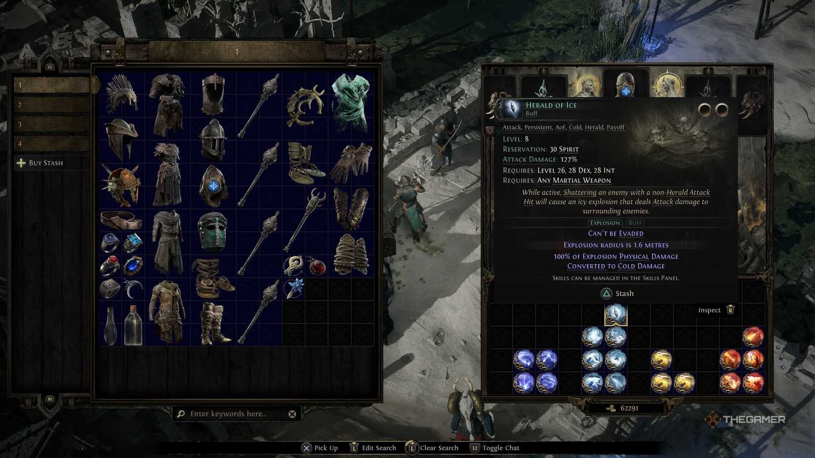 The Herald of Ice spell in Path of Exile 2 for a Druid.
