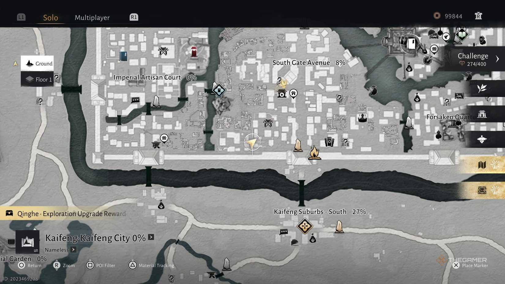 The map location of Lian Yuan during the Dragon's Breath quest in Where Winds Meet.