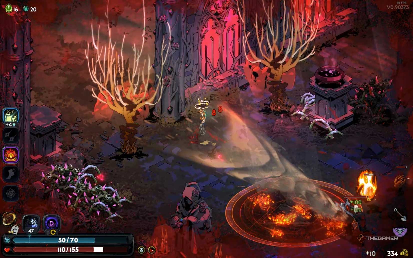 The phantom boss draining health of Melinoe in Hades 2