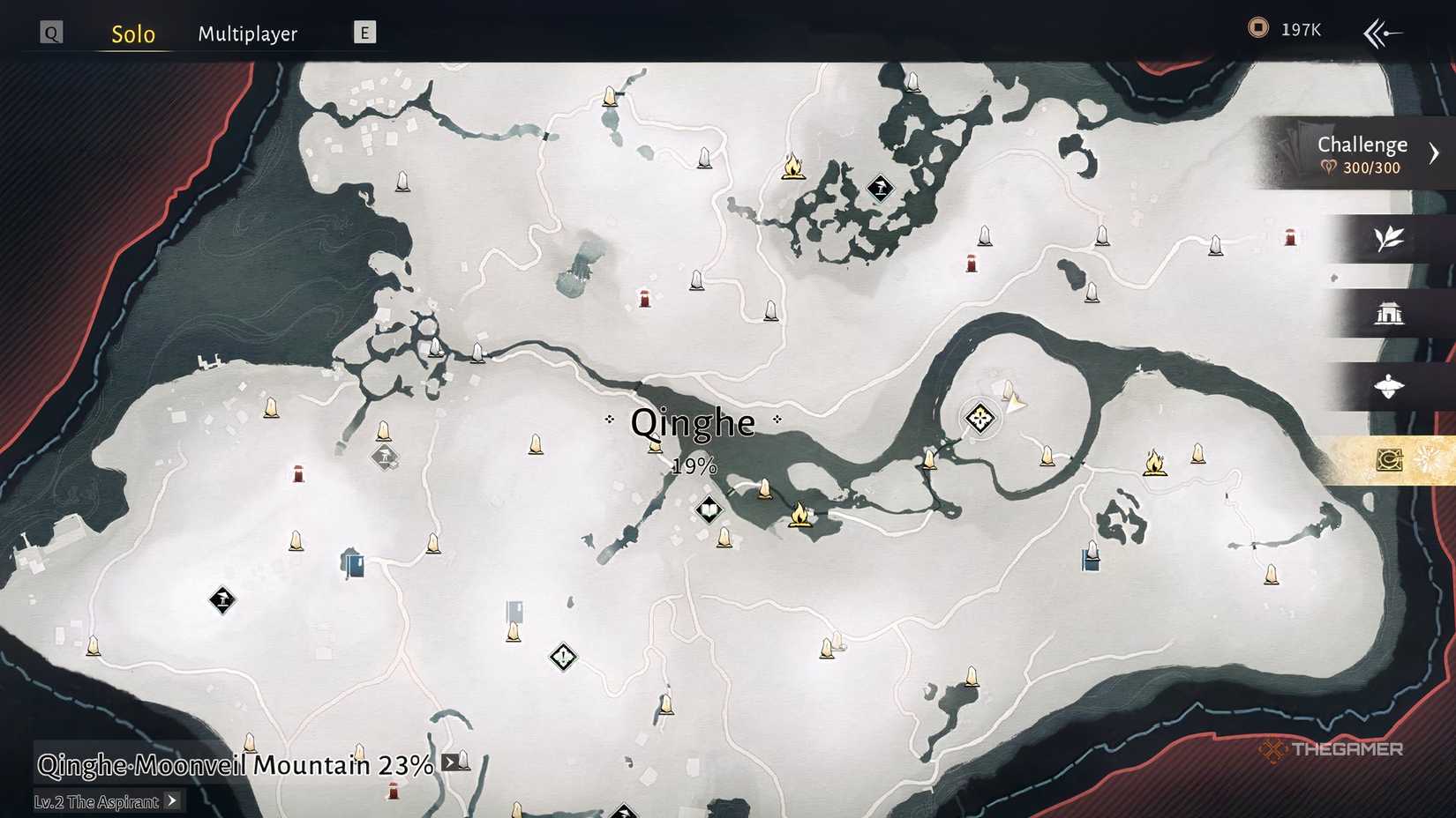 The Qinghe area of the map in Where Winds Meet.