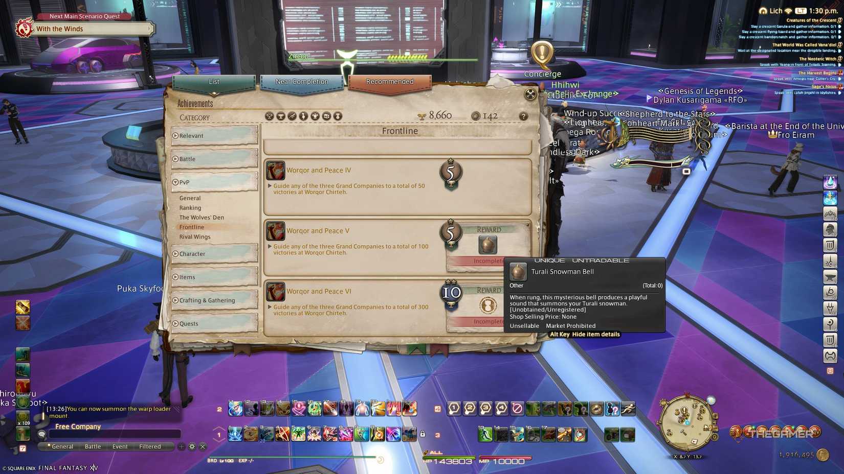 The Worqor and Peace achievement in Final Fantasy 14.
