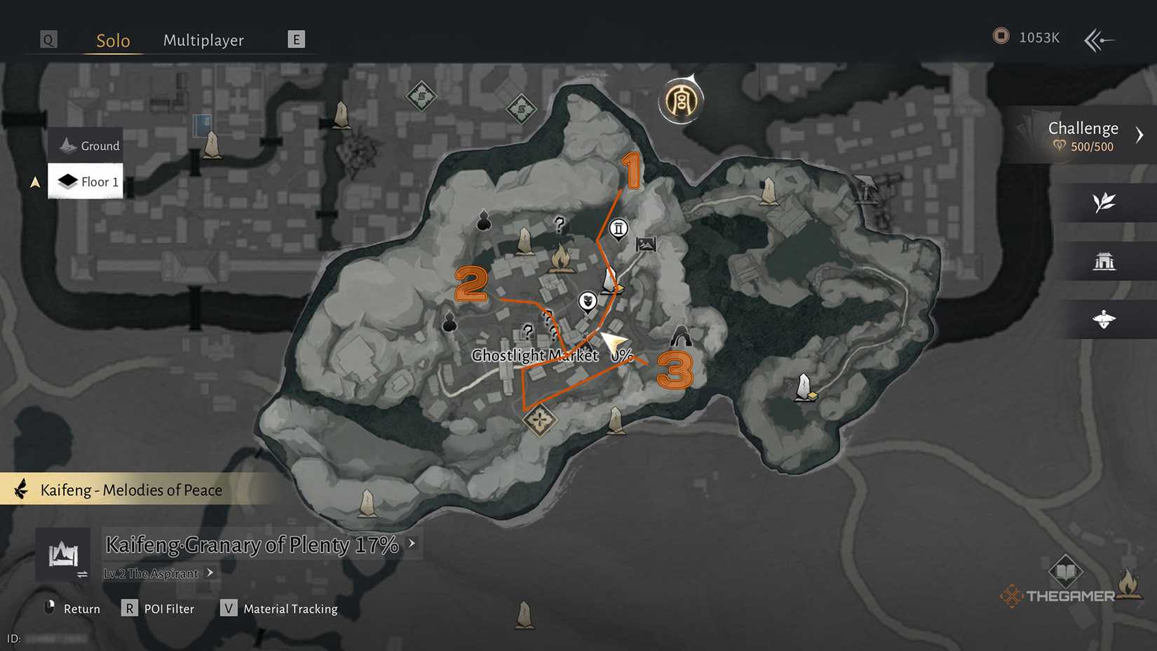 The location of the three items for March of the Dead in Where Winds Meet.