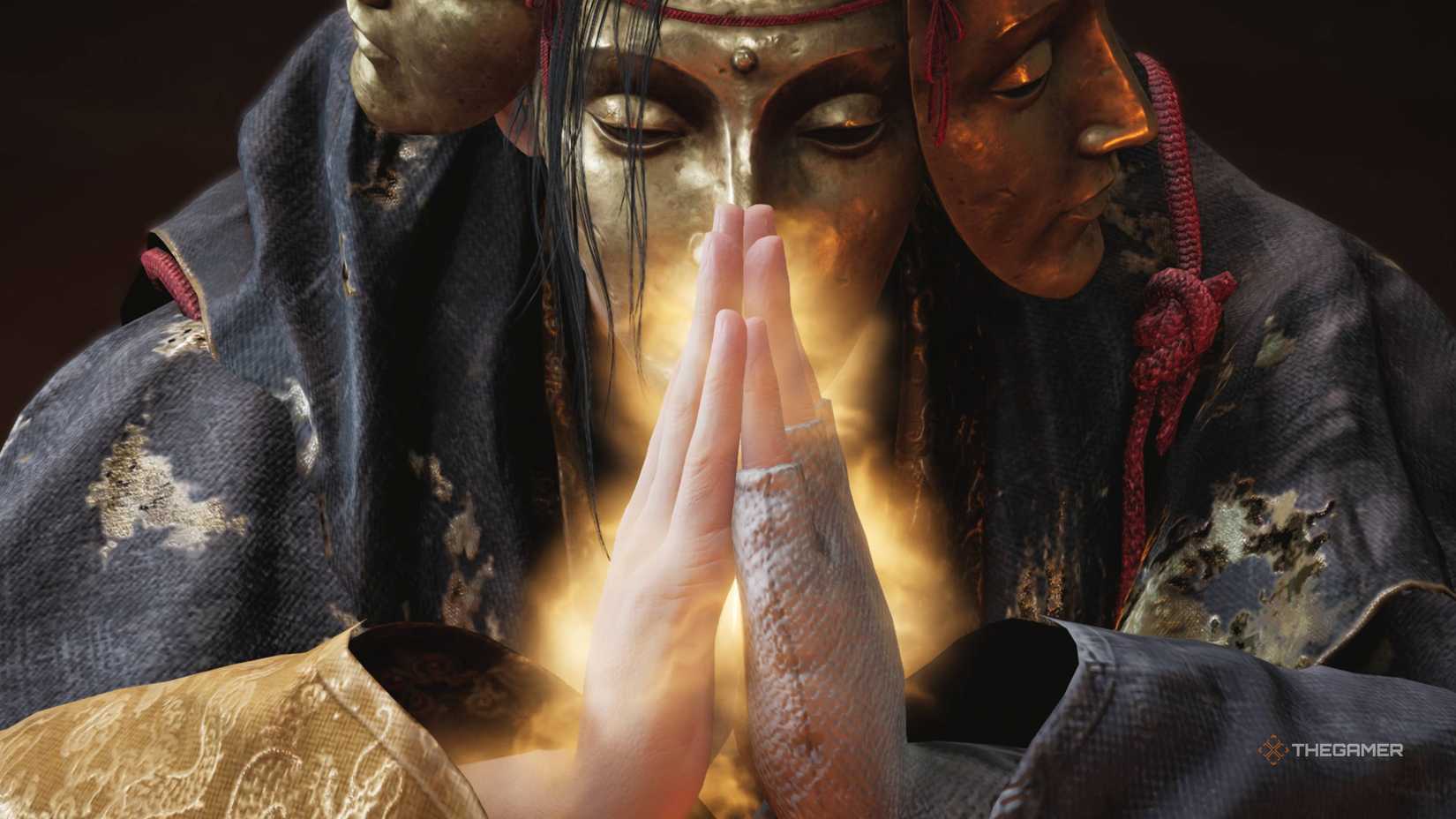 Tian Ying with his hands together in where winds meet.