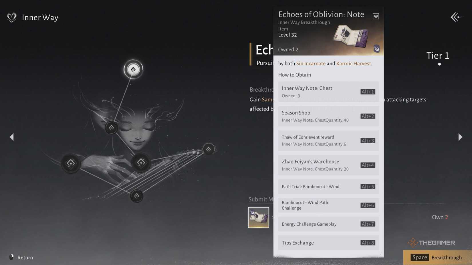 Upgrading the echoes of oblivion inner way in where winds meet.