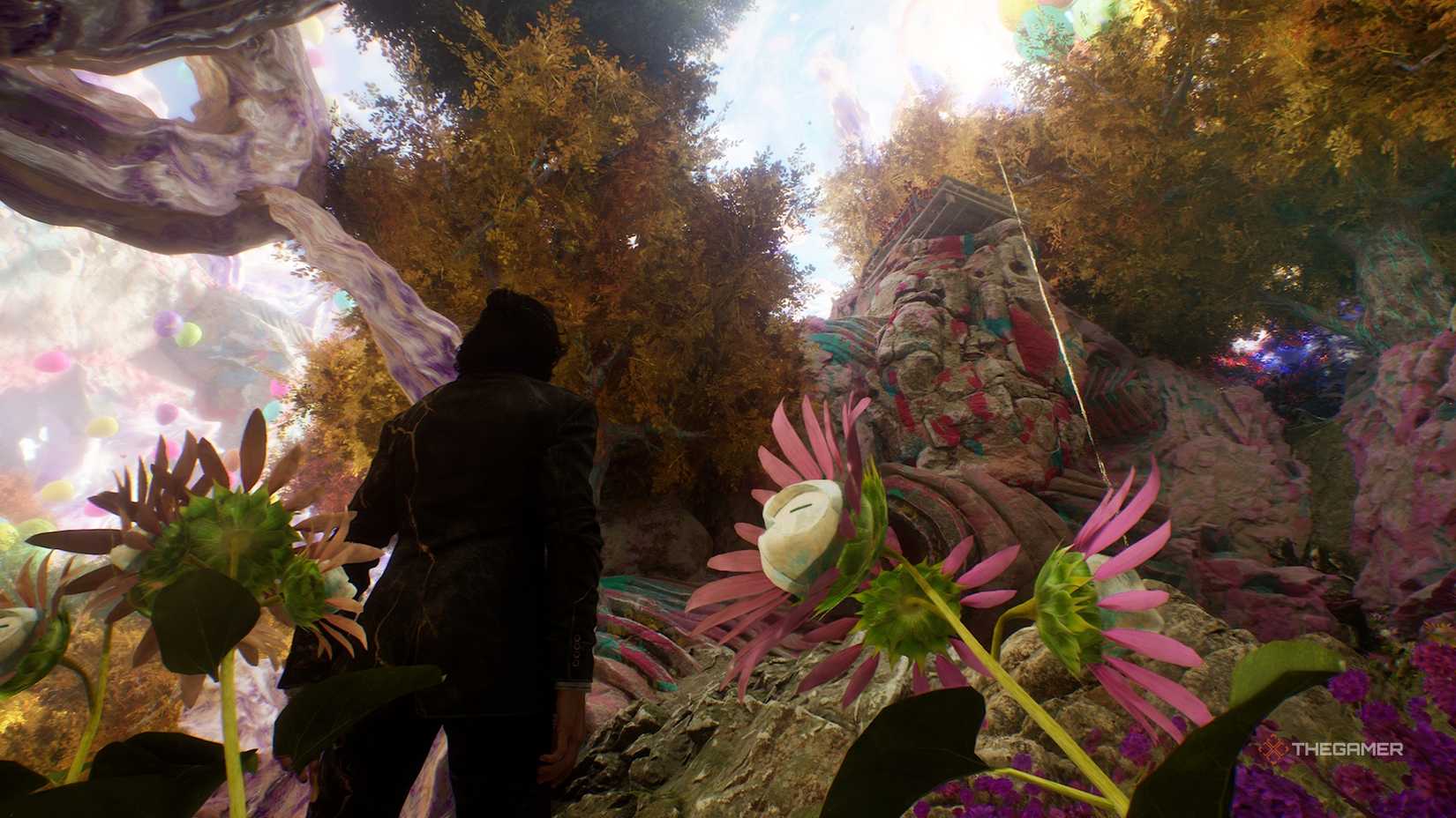 Verso looking at a rope going up in Clair Obscur Expedition 33.