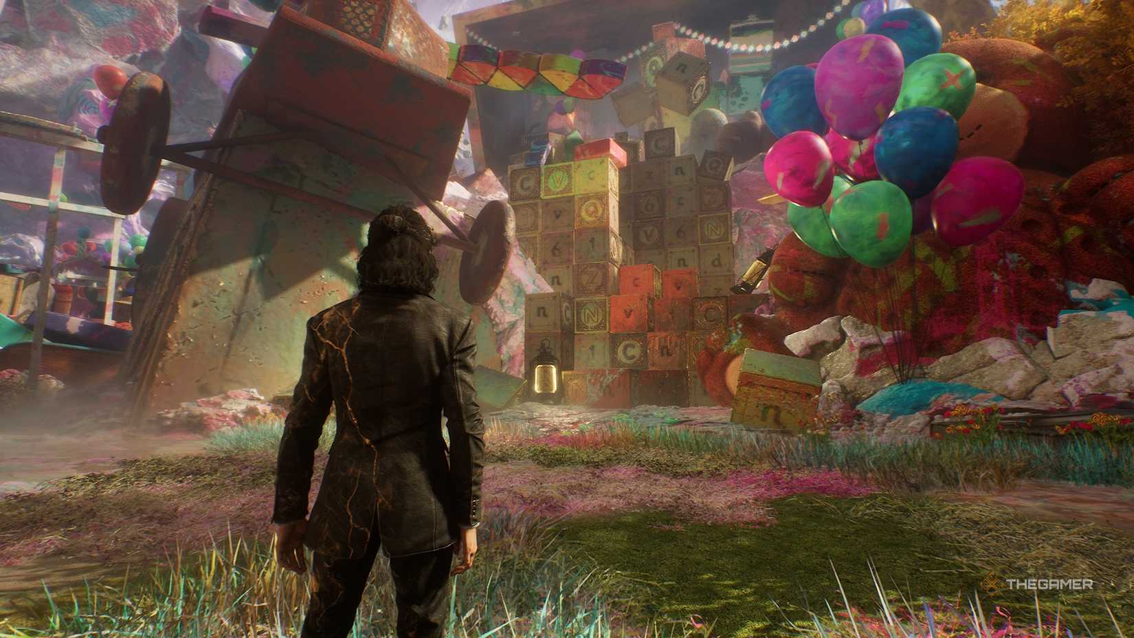 Verso looking at blocks in Clair Obscur Expedition 33.