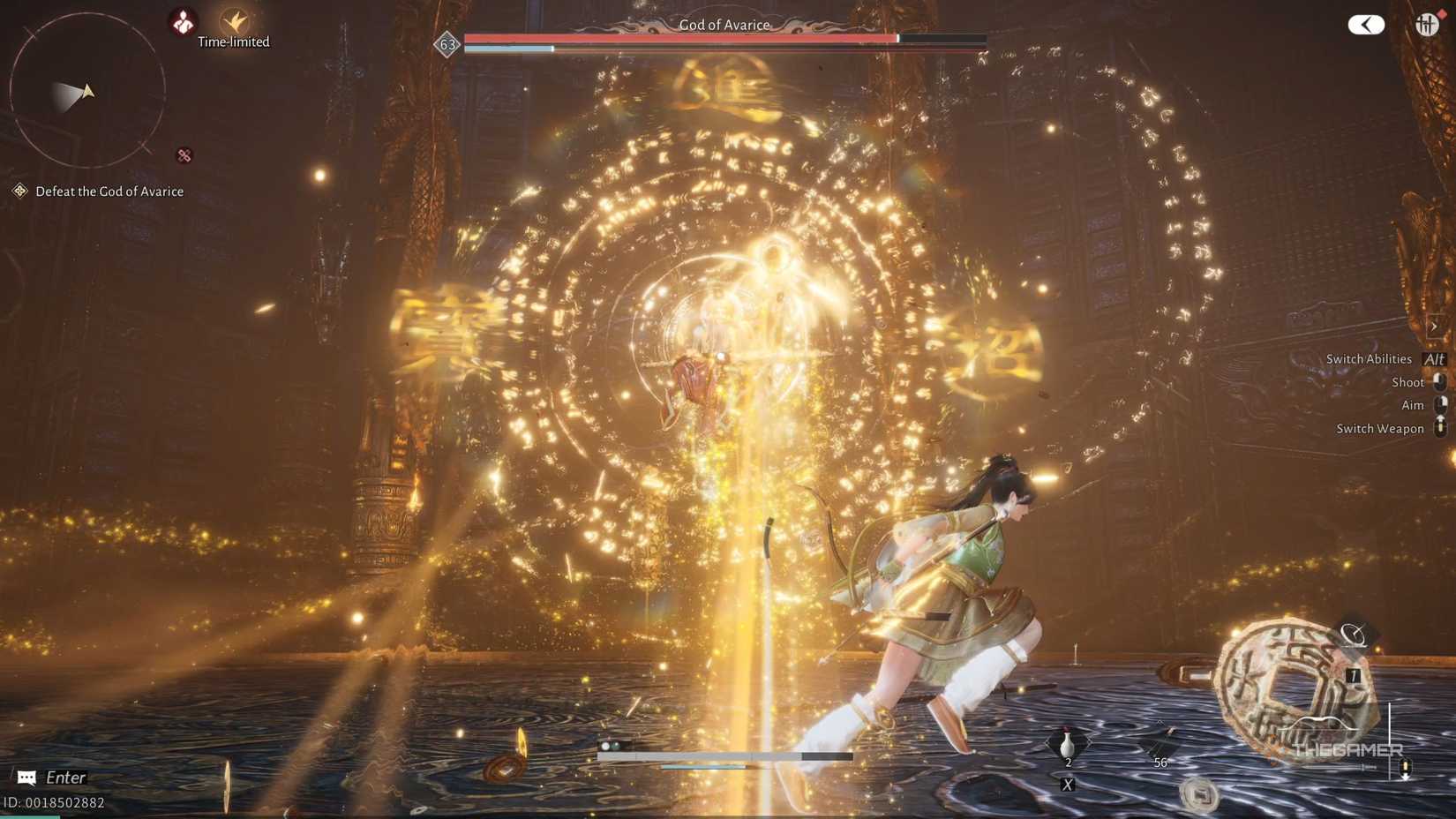 Where Winds Meet God of Avarice laser attack.