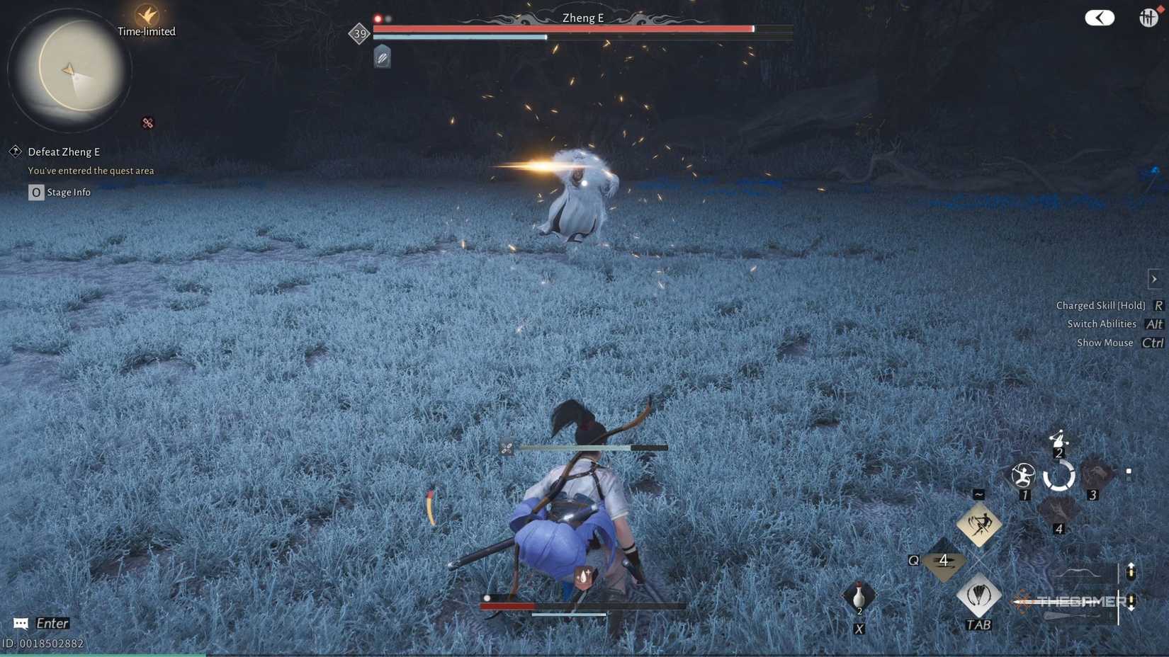 Where Winds Meet Zheng E hand grab attack.