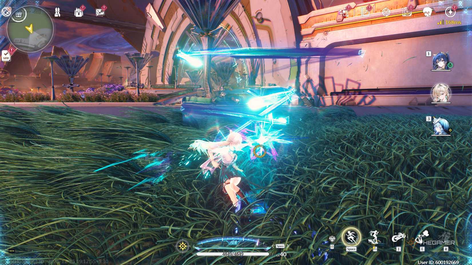 Wuthering Waves Lynae using a basic attack in the open world.