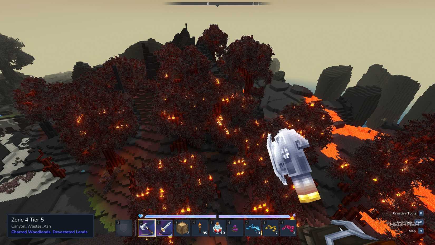 Горящий лес в Hytale.