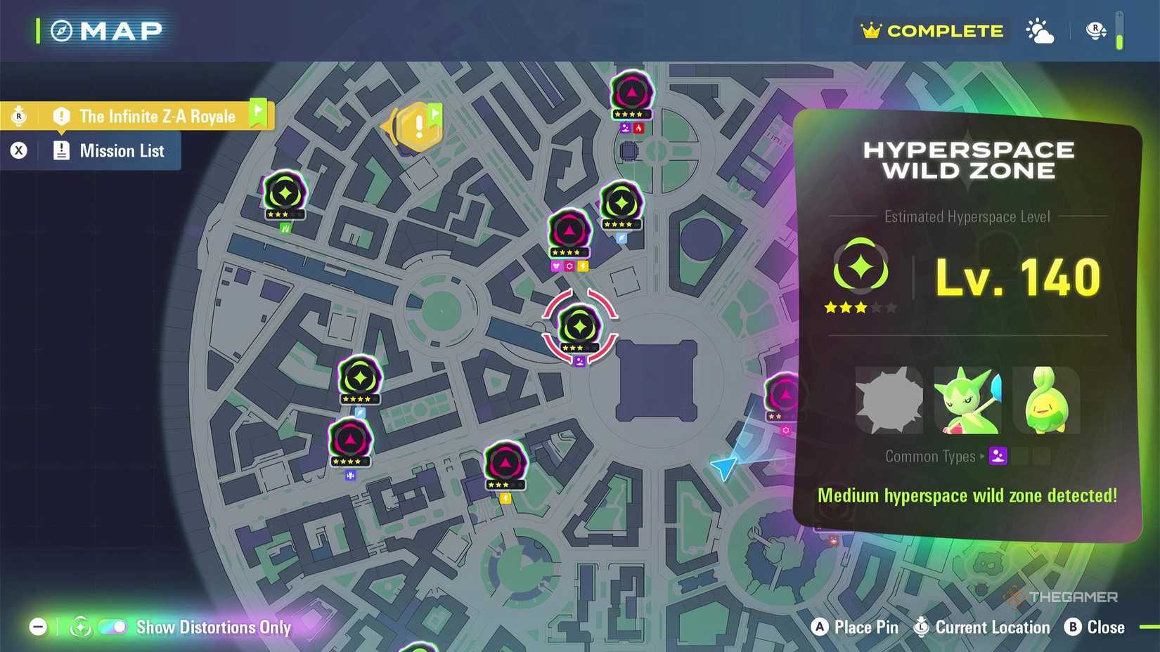 A Hisuian Qwilfish's Hyperspace Wild Zone spawning in Pokemon Legends: Z-A's Mega Dimension DLC.