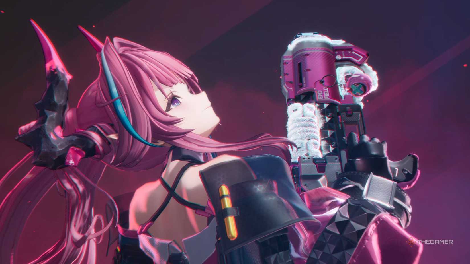 Ивонн с пистолетом в Arknights Endfield.