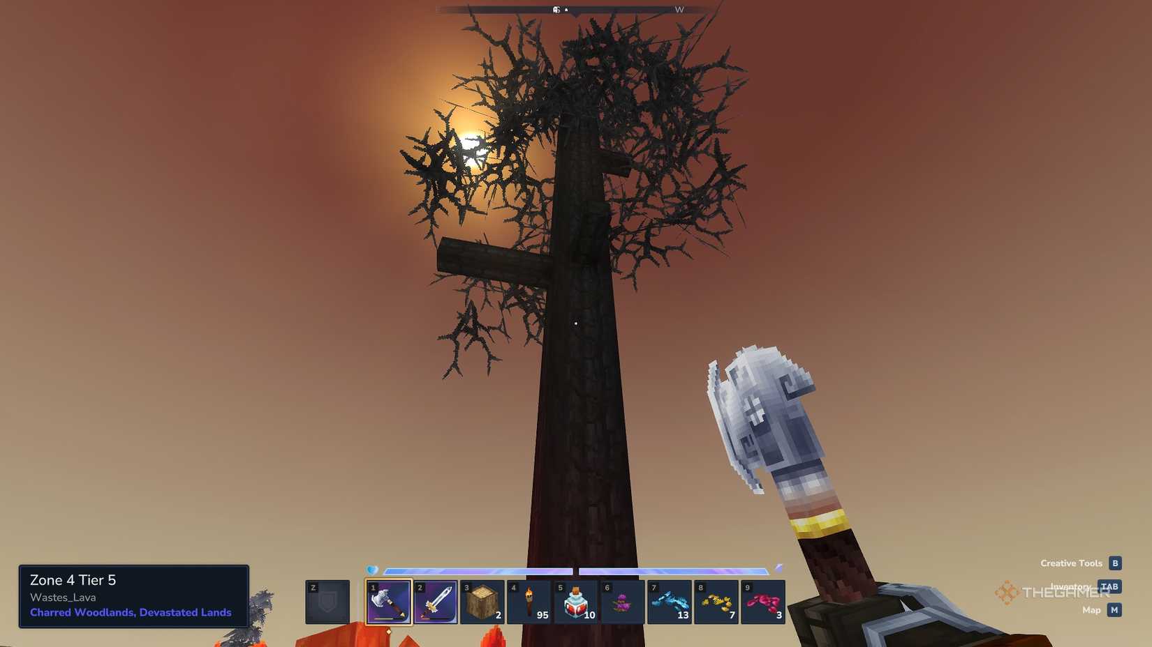 Сгоревшее дерево в Hytale.