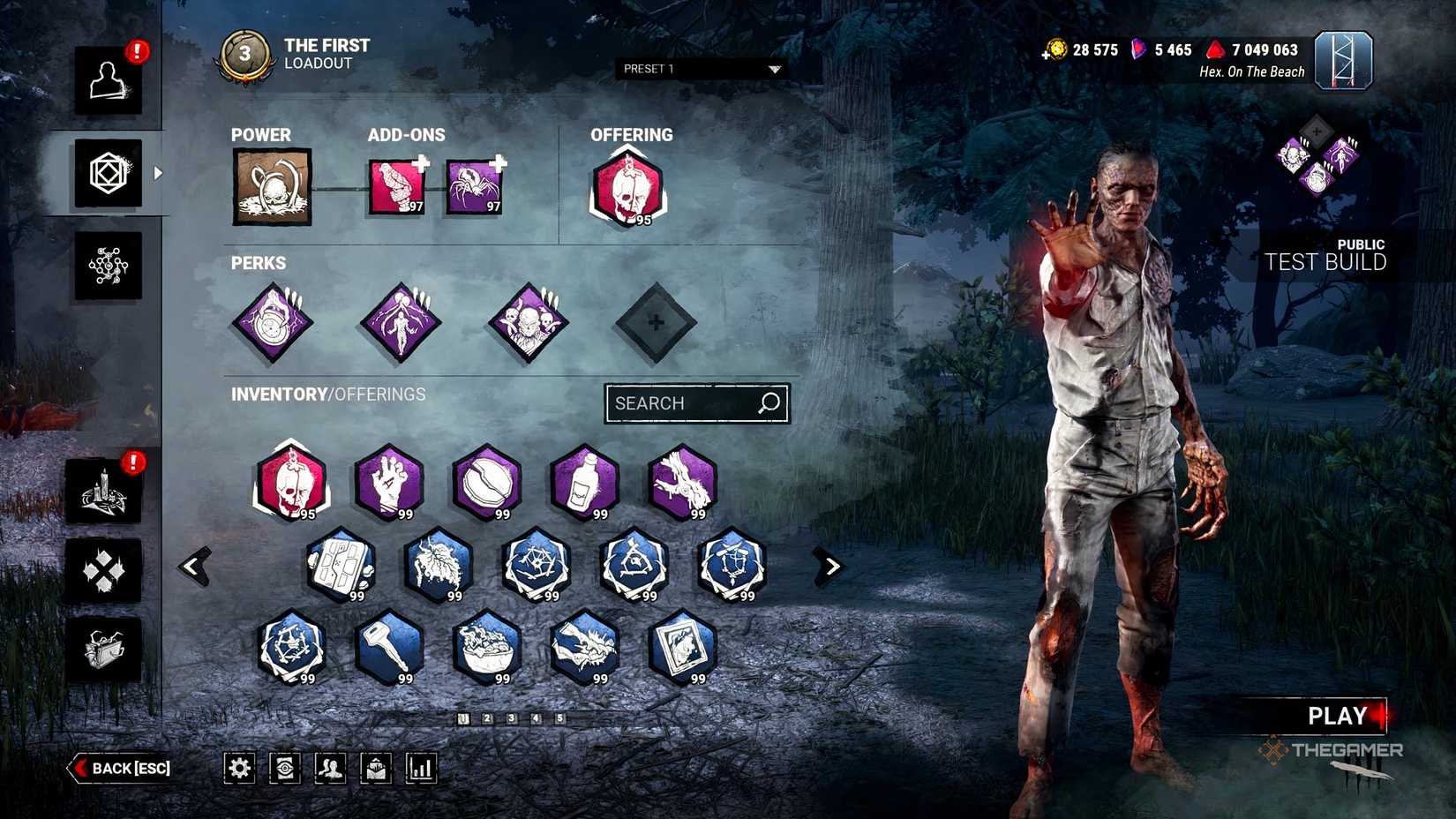 Dead By Daylight's Henry Creel in the lobby with three unique perks.