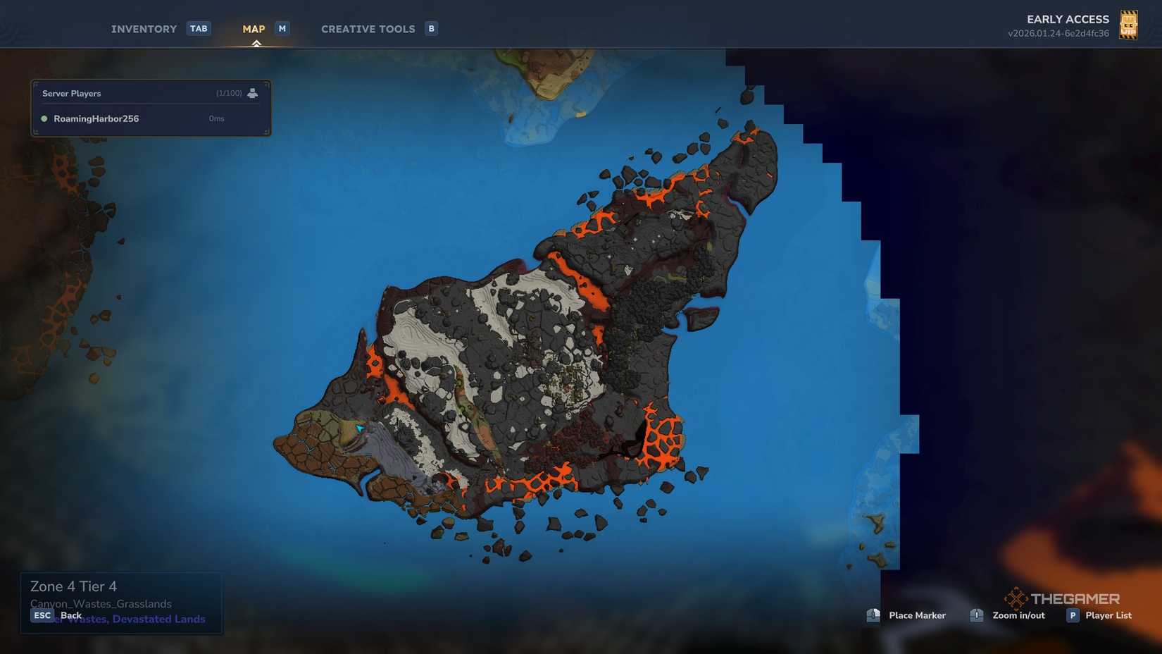 Зона Разорённых земель на карте в Hytale.