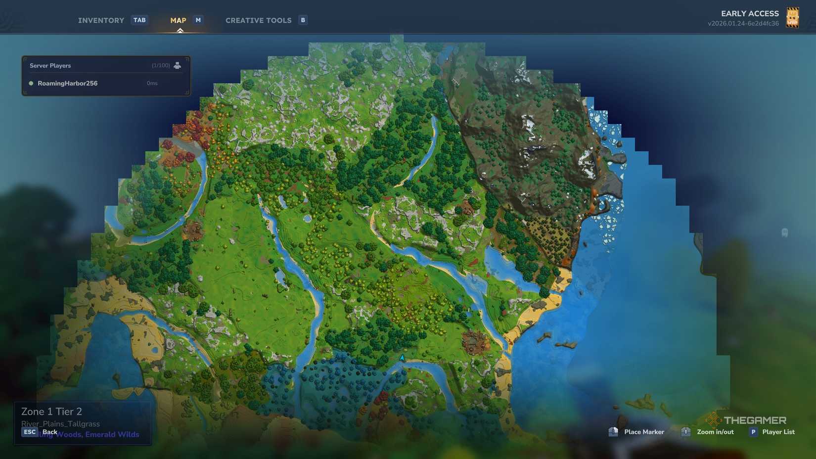 Карта Изумрудных диких земель в Hytale.